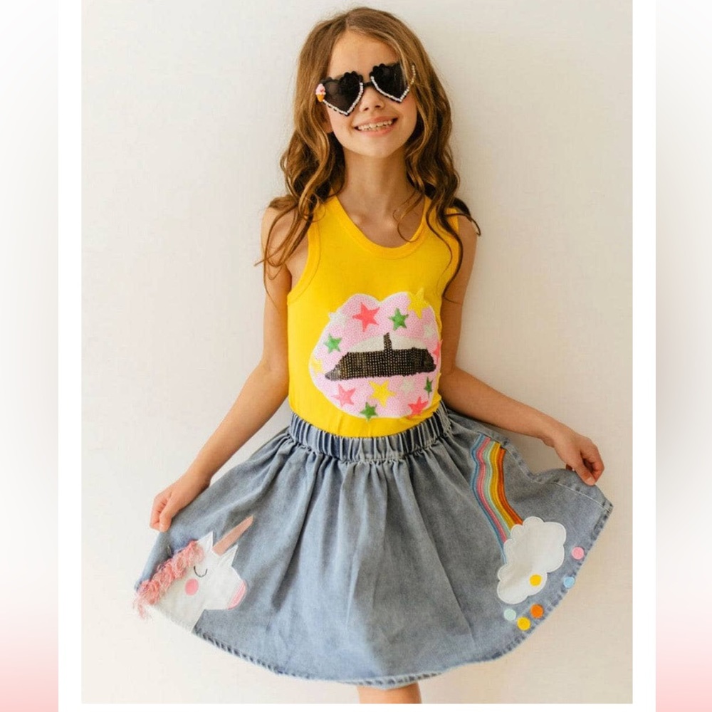 Lola & the boys star struck lips tank top